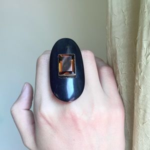 Ashley Pittman Orange gemstone cocktail statement ring size 8 -8.5